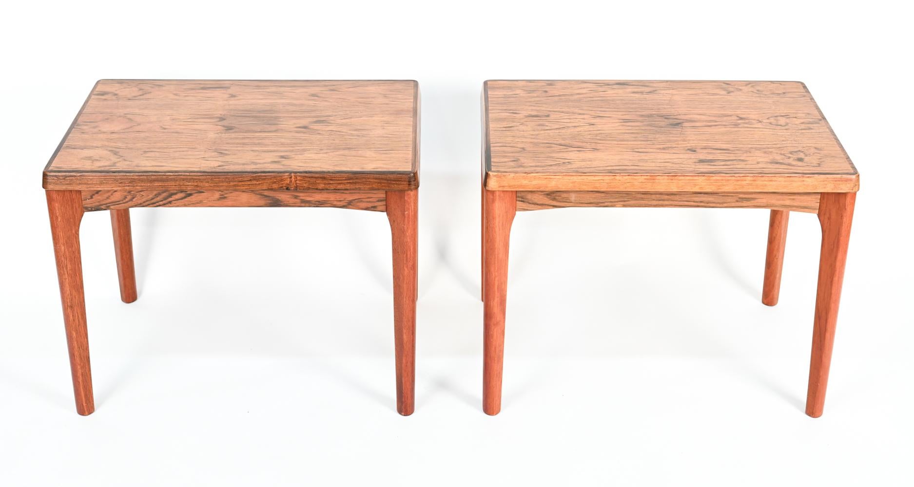 Pair of Rosewood Henning Kjaernulff Side Tables In Good Condition In Norwalk, CT