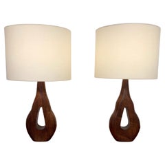 Pair of Rosewood Lamps, 1960