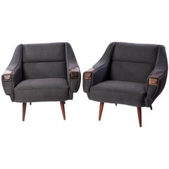 Pair of Rosewood Lounge Chairs by H.W. Klein, 1960s
