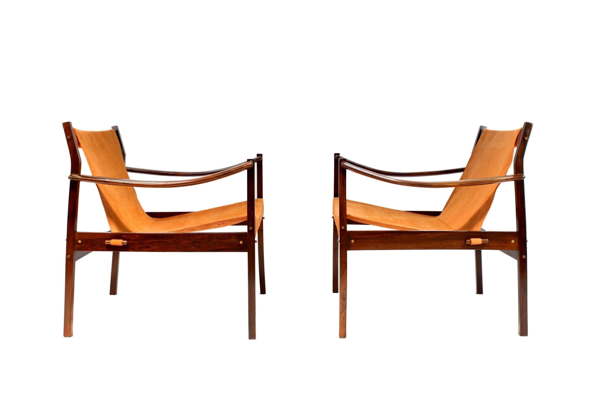 Brazilian Jorge Zalszupin for L'Atelier - Pair of Lounge Armchairs Model 