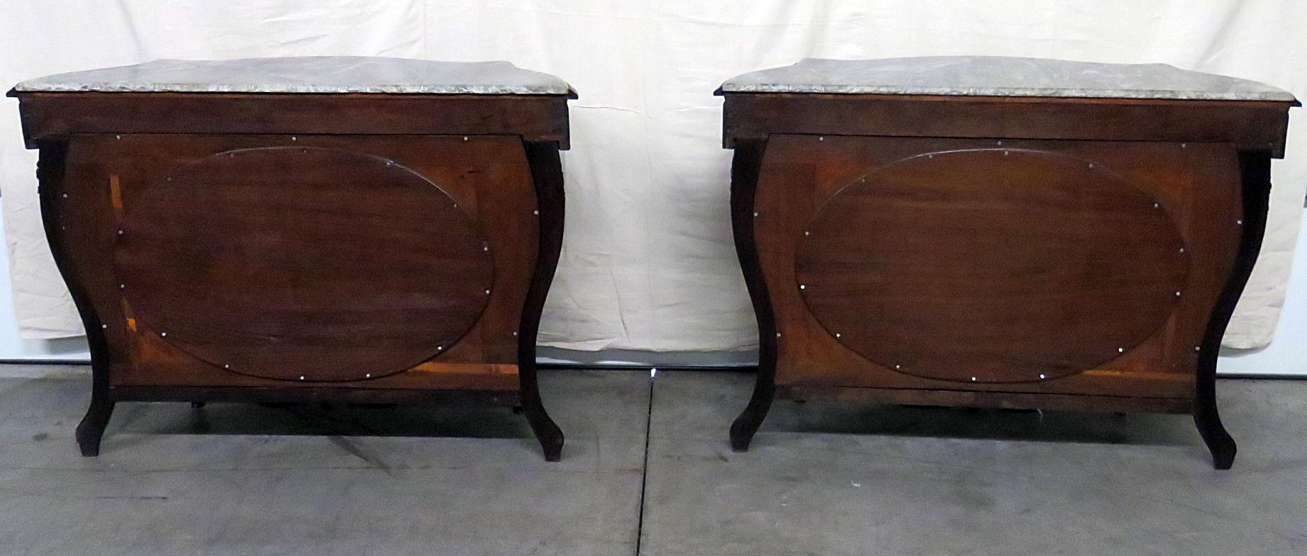 Pair Monumental American Victorian Mirrored Rosewood Marble Top Console Tables 6