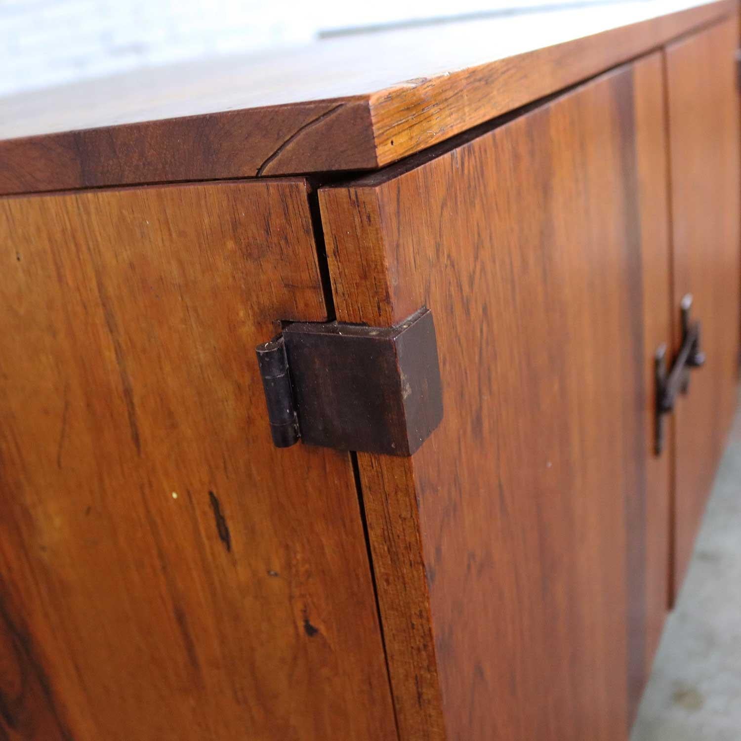 American Pair of Rosewood Midcentury Square End Table Cabinets
