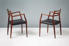 Pair of Rosewood Model 62 Armchairs by Niels Moller, 1962