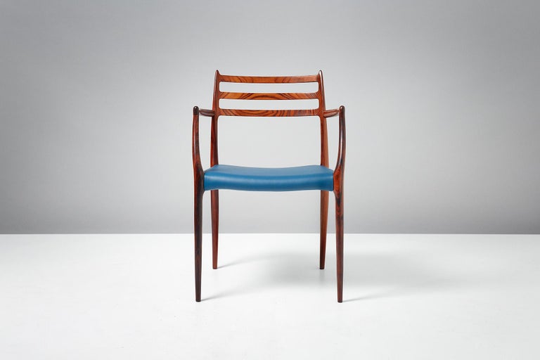 Scandinavian Modern Pair of Rosewood Model 62 Armchairs by Niels Moller, 1962 For Sale