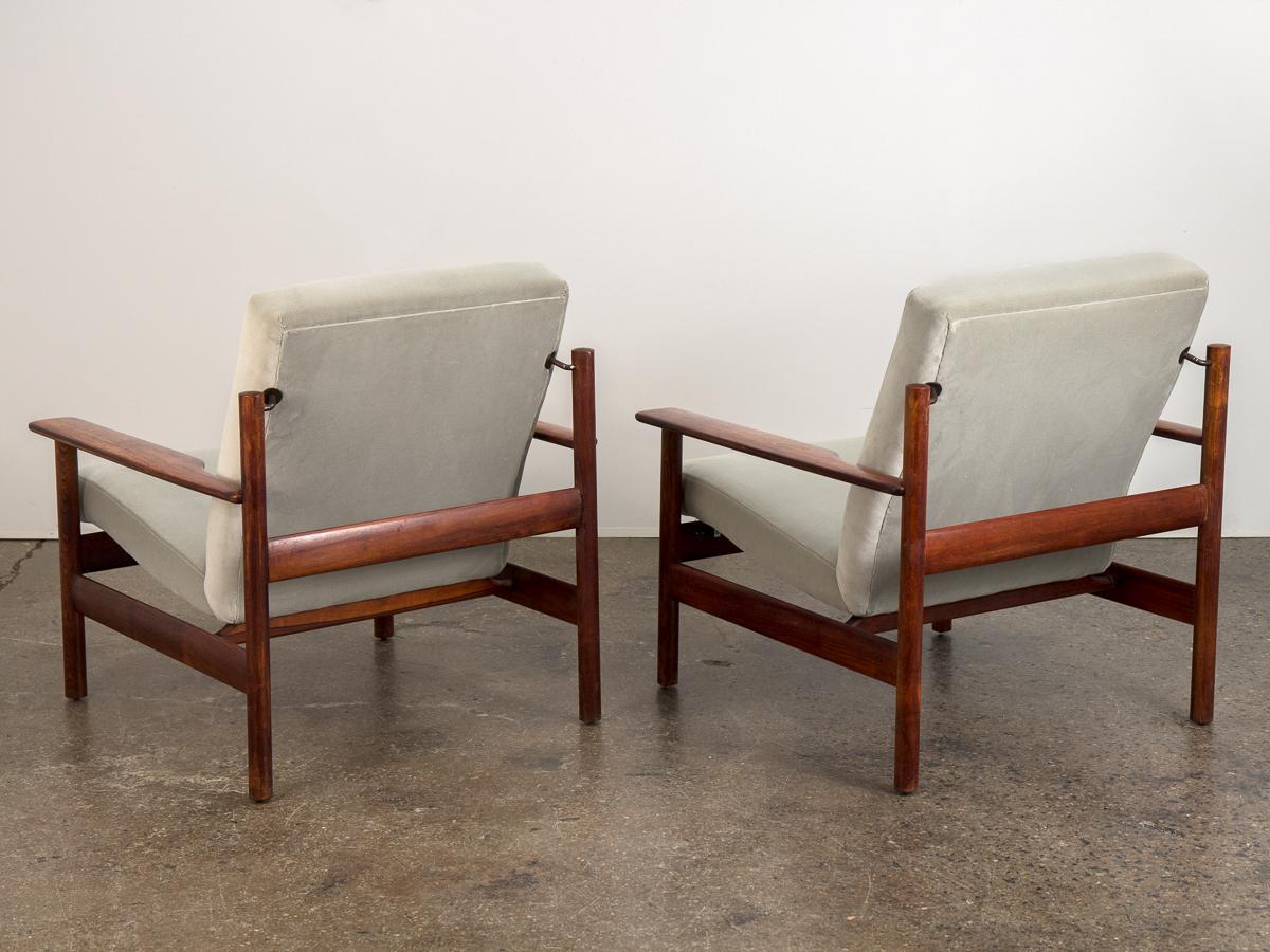 Norwegian Pair of Rosewood Modern Lounge Chairs