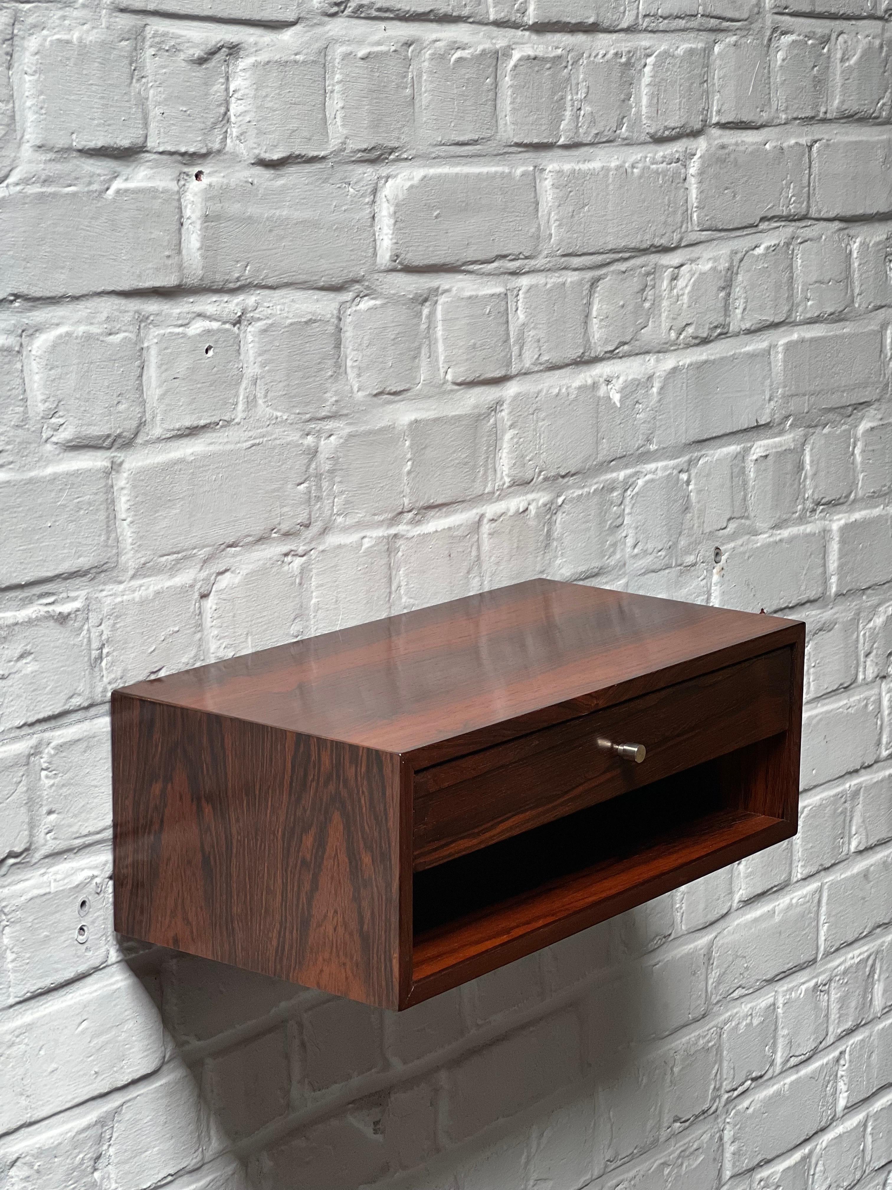 Danish Pair of Rosewood Nightstands by Arch. Kai Kristiansen, Denmark 1950s, Rare For Sale