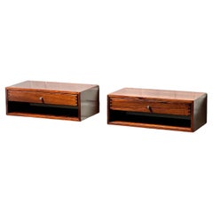 Pair of Rosewood Nightstands by Arch. Kai Kristiansen, Denmark 1950s, Rare