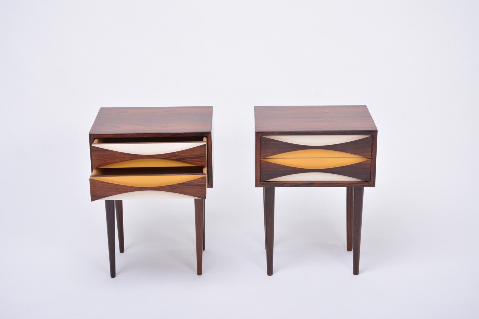 Mid-Century Modern Pair of Rosewood Nightstands by Niels Clausen, circa 1960s