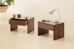 Pareja de Mesillas de Noche de Palo de Rosa de Diseñador Desconocido, Años 60, Brasil Mediados de Siglo