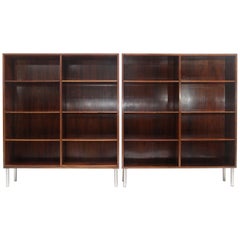 Pair of Rosewood Omann Jun Large Bookcases, Denmark, 1960s