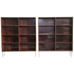 Pair of Rosewood Omann Jun Large Bookcases, Denmark, 1960s