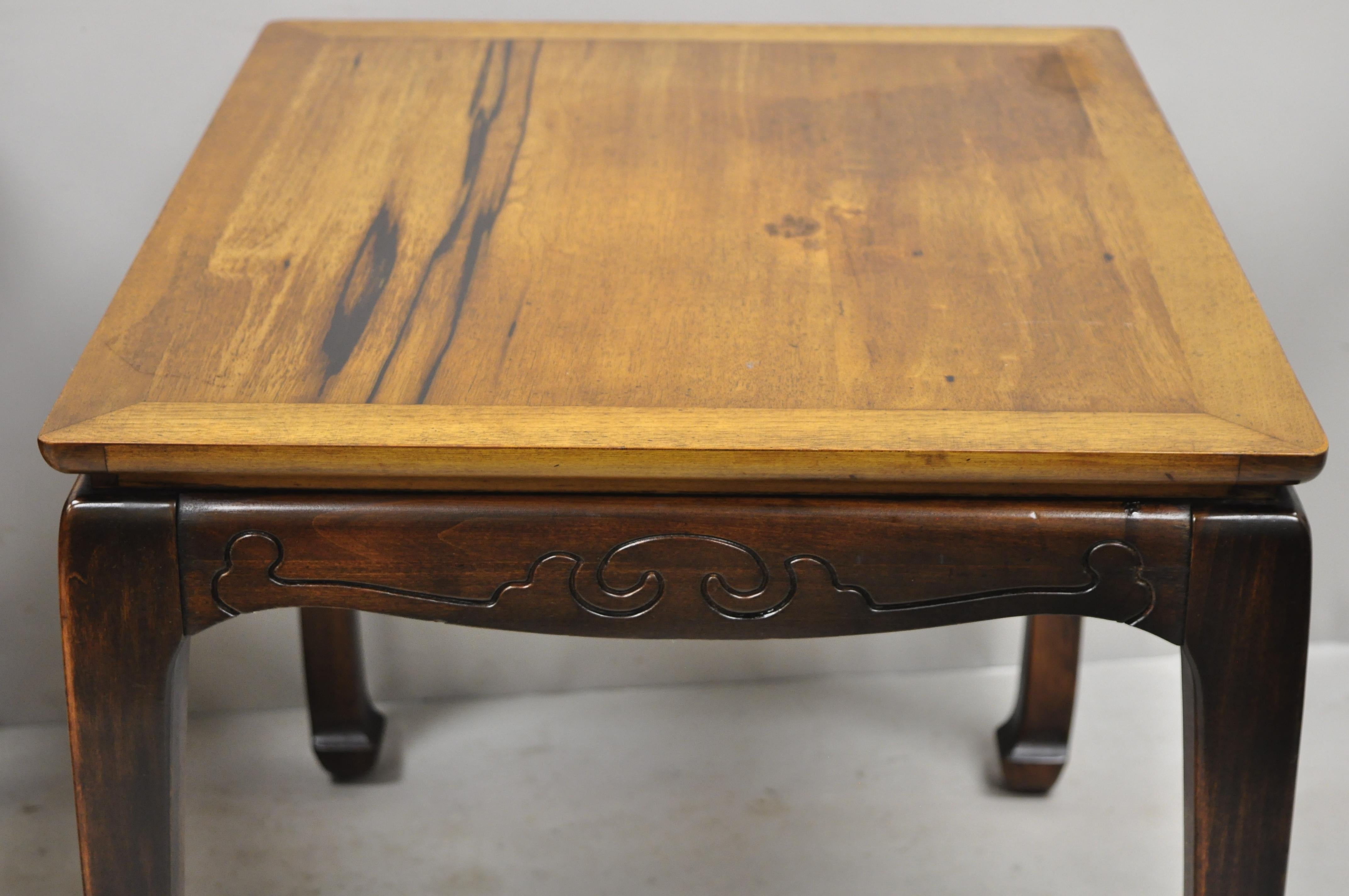 20th Century Pair of Rosewood Oriental Chinoiserie Ming Style Lamp Side Tables by Lane