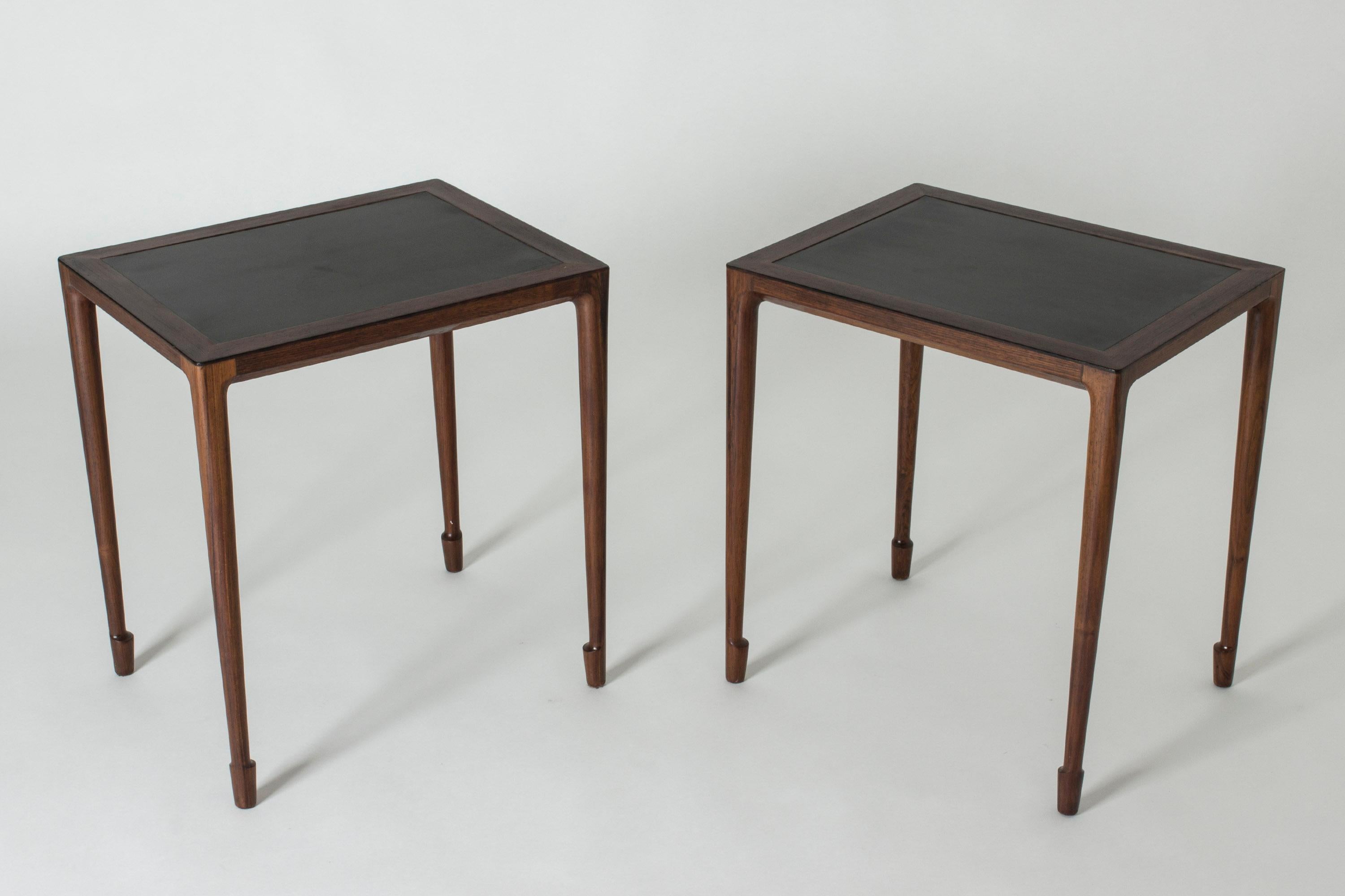 Scandinavian Modern Pair of Rosewood Side Tables by Bernt Petersen