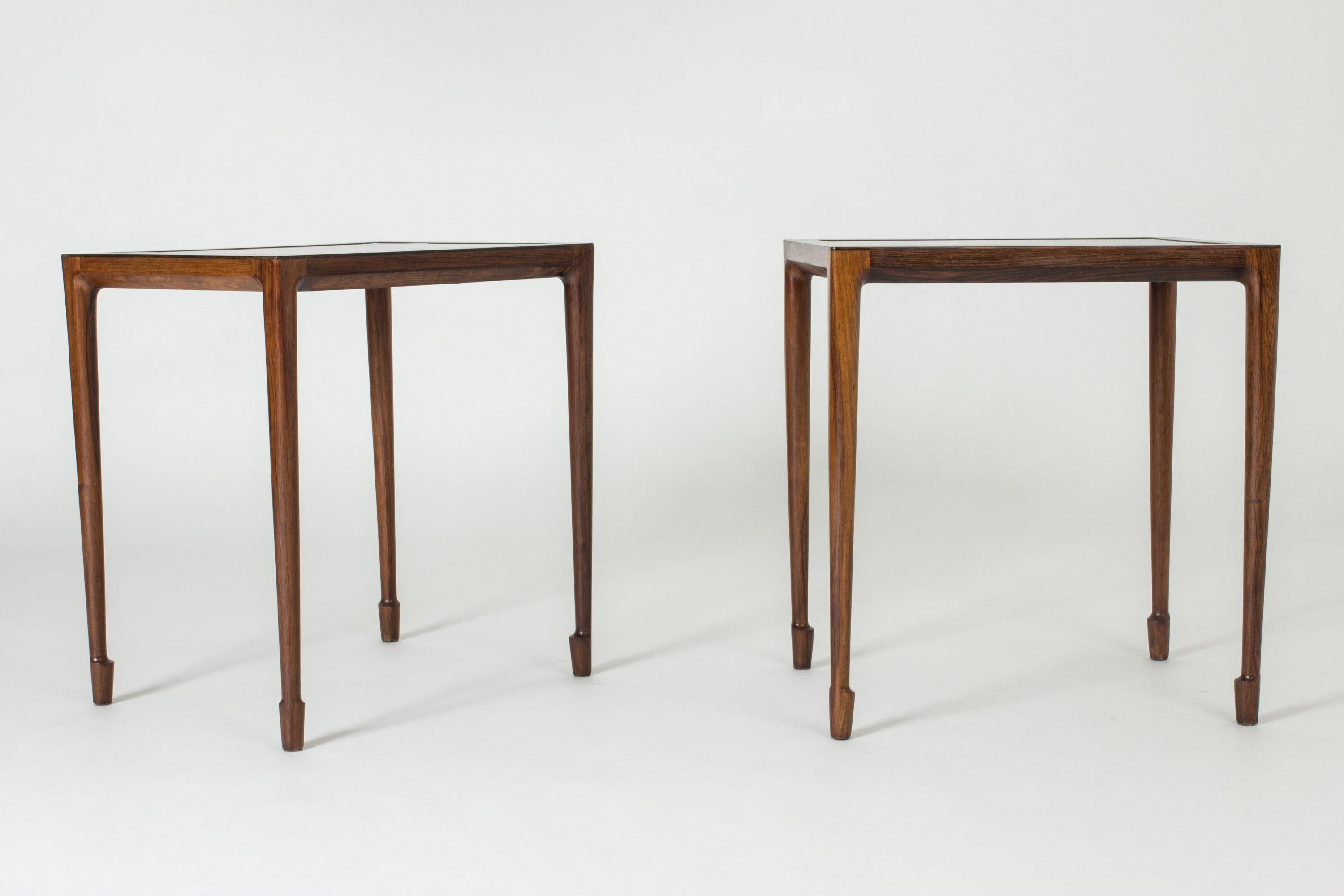 Danish Pair of Rosewood Side Tables by Bernt Petersen