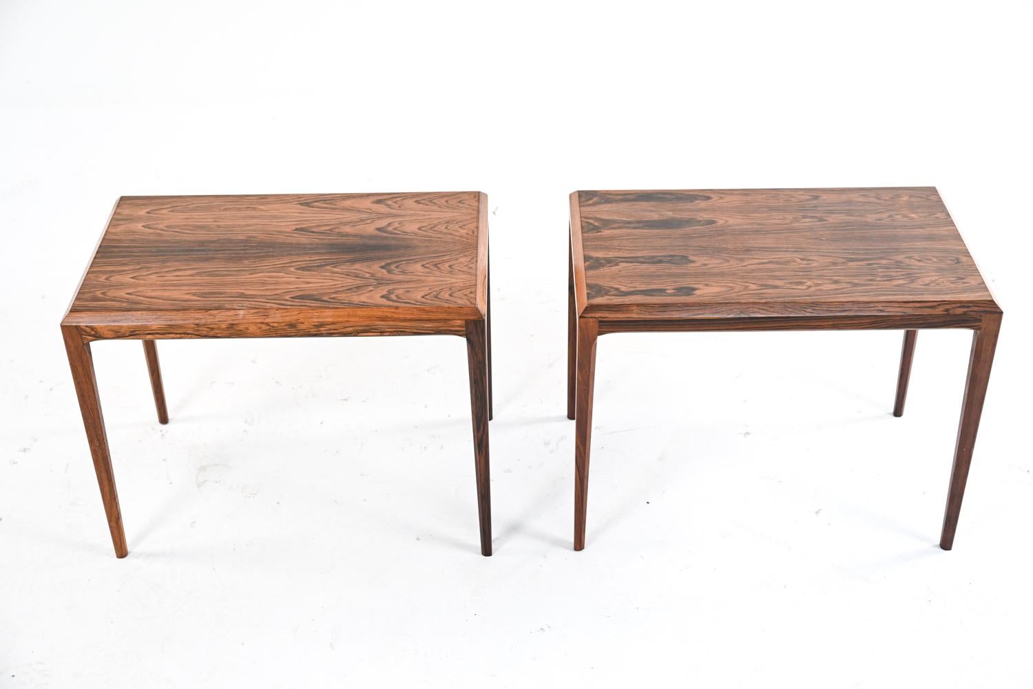 Mid-Century Modern Pair of Rosewood Side Tables by Johannes Andersen for CFC Silkeborg, c. 1960's