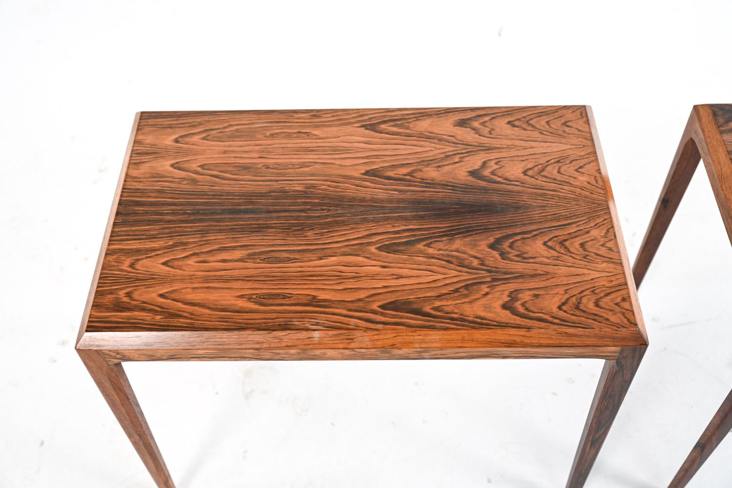 Pair of Rosewood Side Tables by Johannes Andersen for CFC Silkeborg, c. 1960's In Good Condition In Norwalk, CT