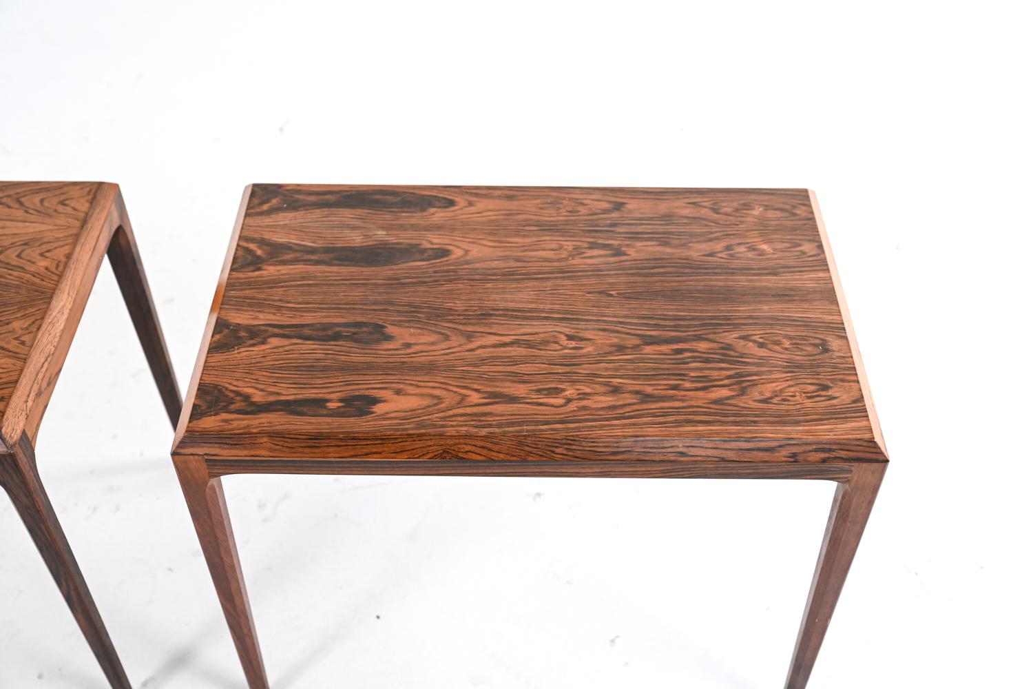 20th Century Pair of Rosewood Side Tables by Johannes Andersen for CFC Silkeborg, c. 1960's