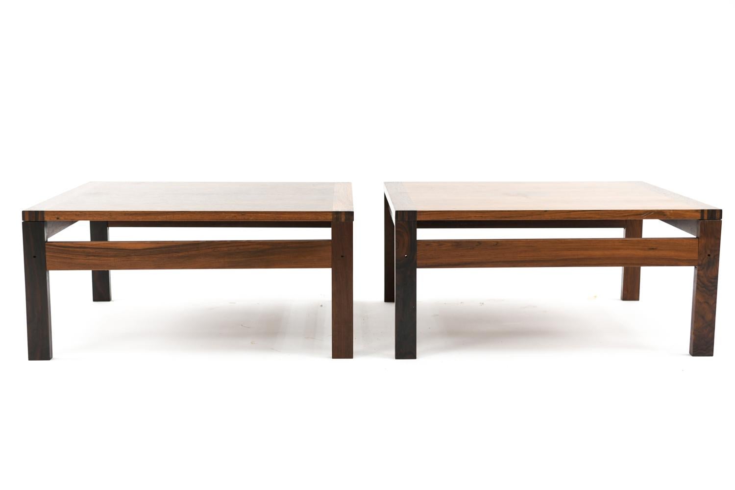 Pair of Rosewood Side Tables by Ole Gjerløv-Knudsen & Torben Lind In Good Condition In Norwalk, CT