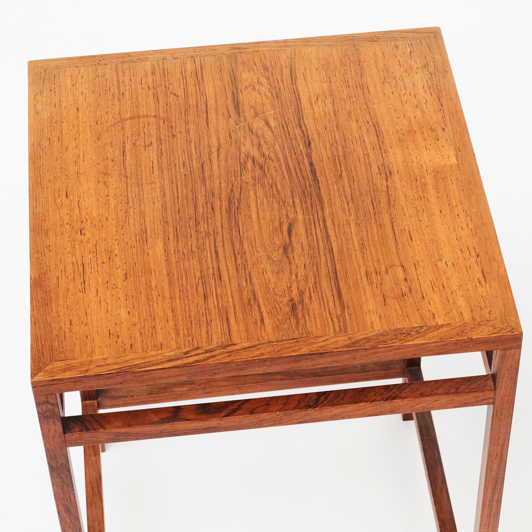Pair of Rosewood Side Tables by Willy Beck, Denmark, 1950s In Good Condition In Kastrup, DK