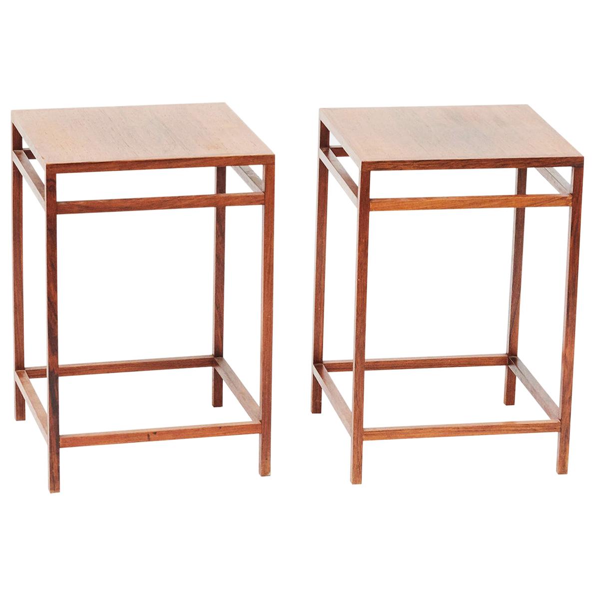 Pair of Rosewood Side Tables by Willy Beck, Denmark, 1950s