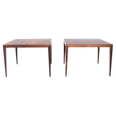 Pair of Rosewood Side Tables, Designed by Severin Hansen for Haslev, 1950