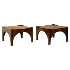 Pair of rosewood side tables or coffee tables. 1970s