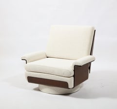Pair of Rosewood "Viborg" Armchairs by Bernard Brunier, France, 1970's