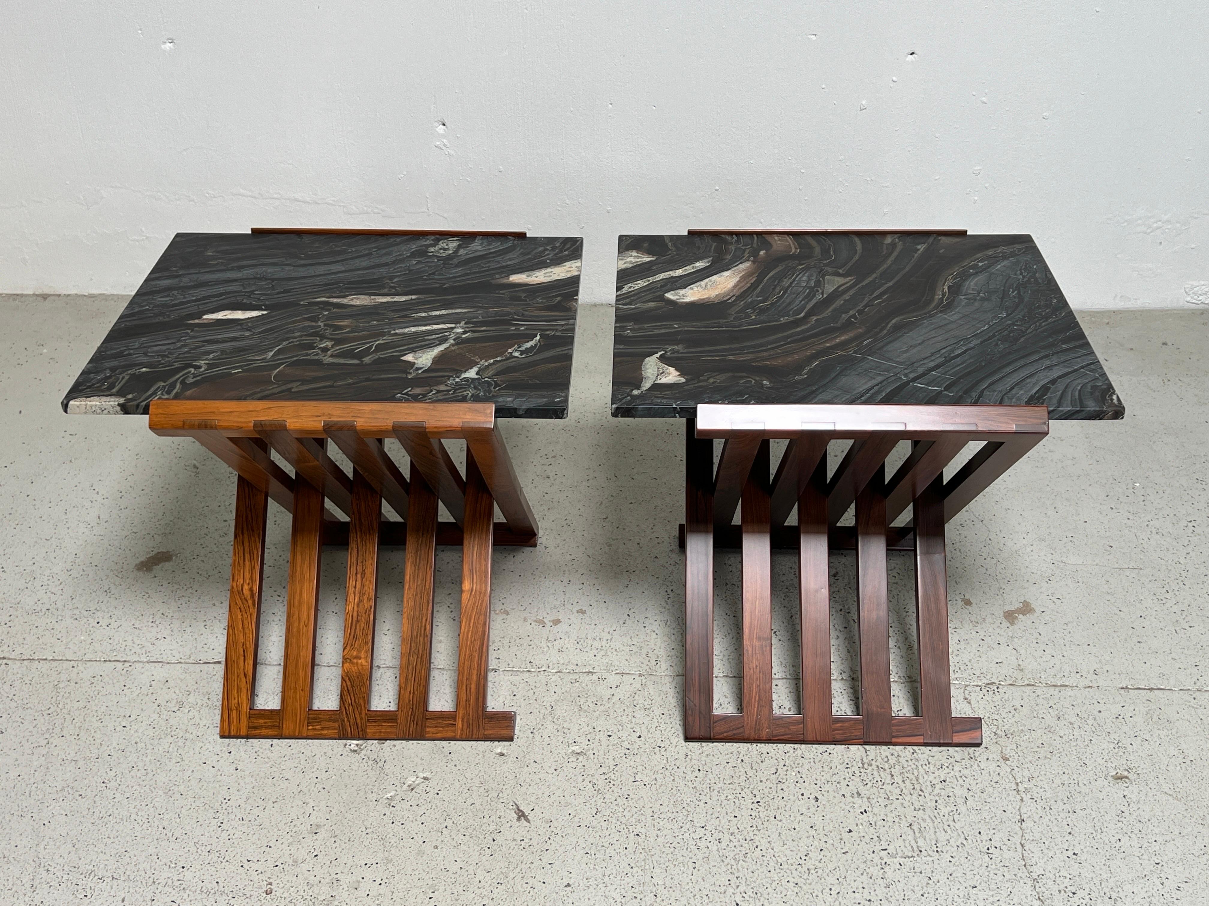 Pair of Rosewood X-Base Tables by Edward Wormley for Dunbar For Sale 10
