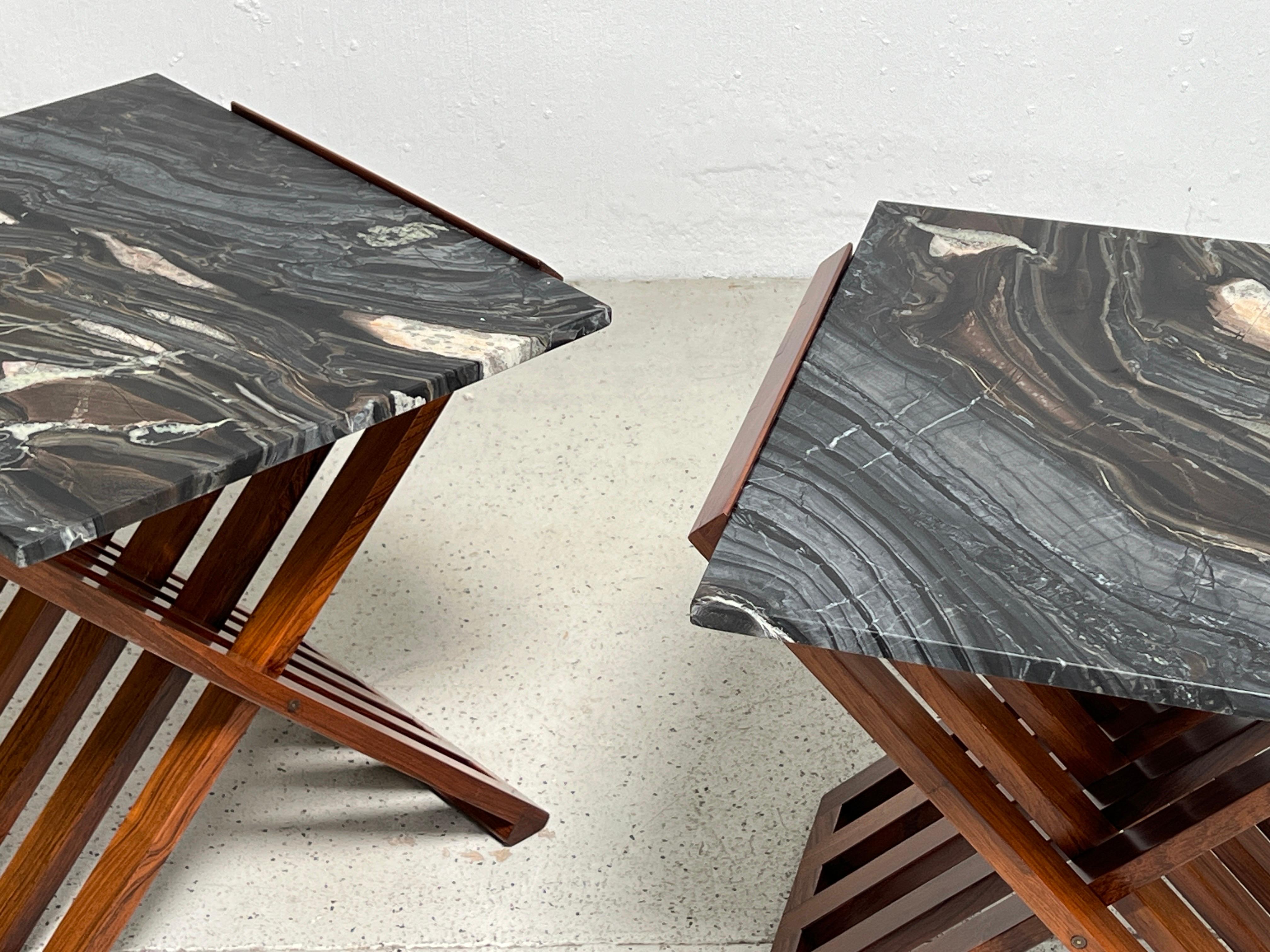 Pair of Rosewood X-Base Tables by Edward Wormley for Dunbar 2