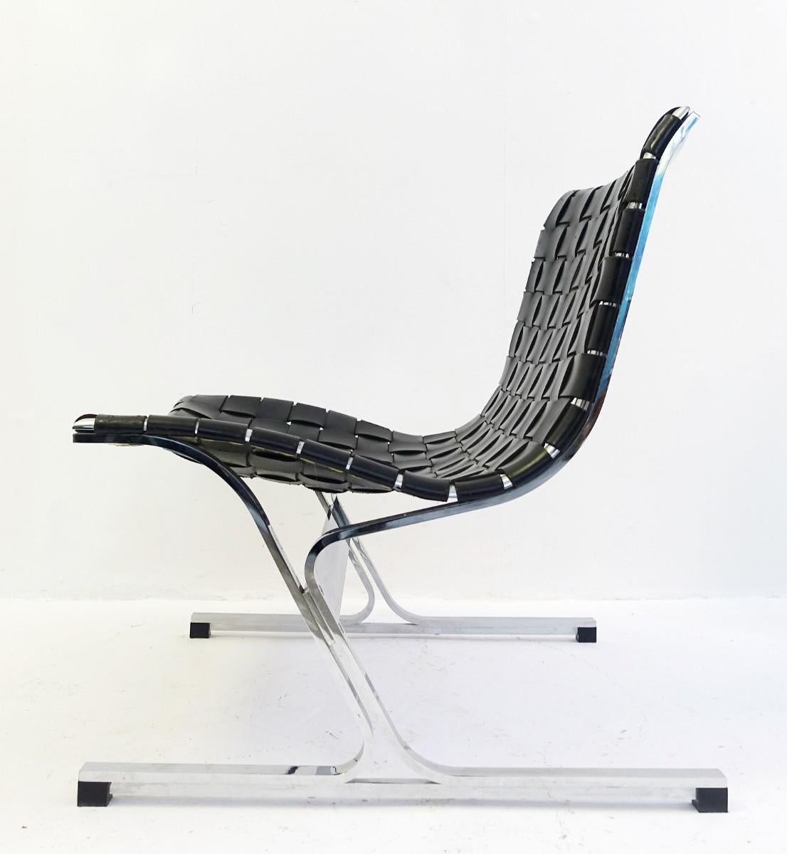 Italian Pair of Ross Littel Luar Lounge Chairs for Icf De Padova, Italy, 1965