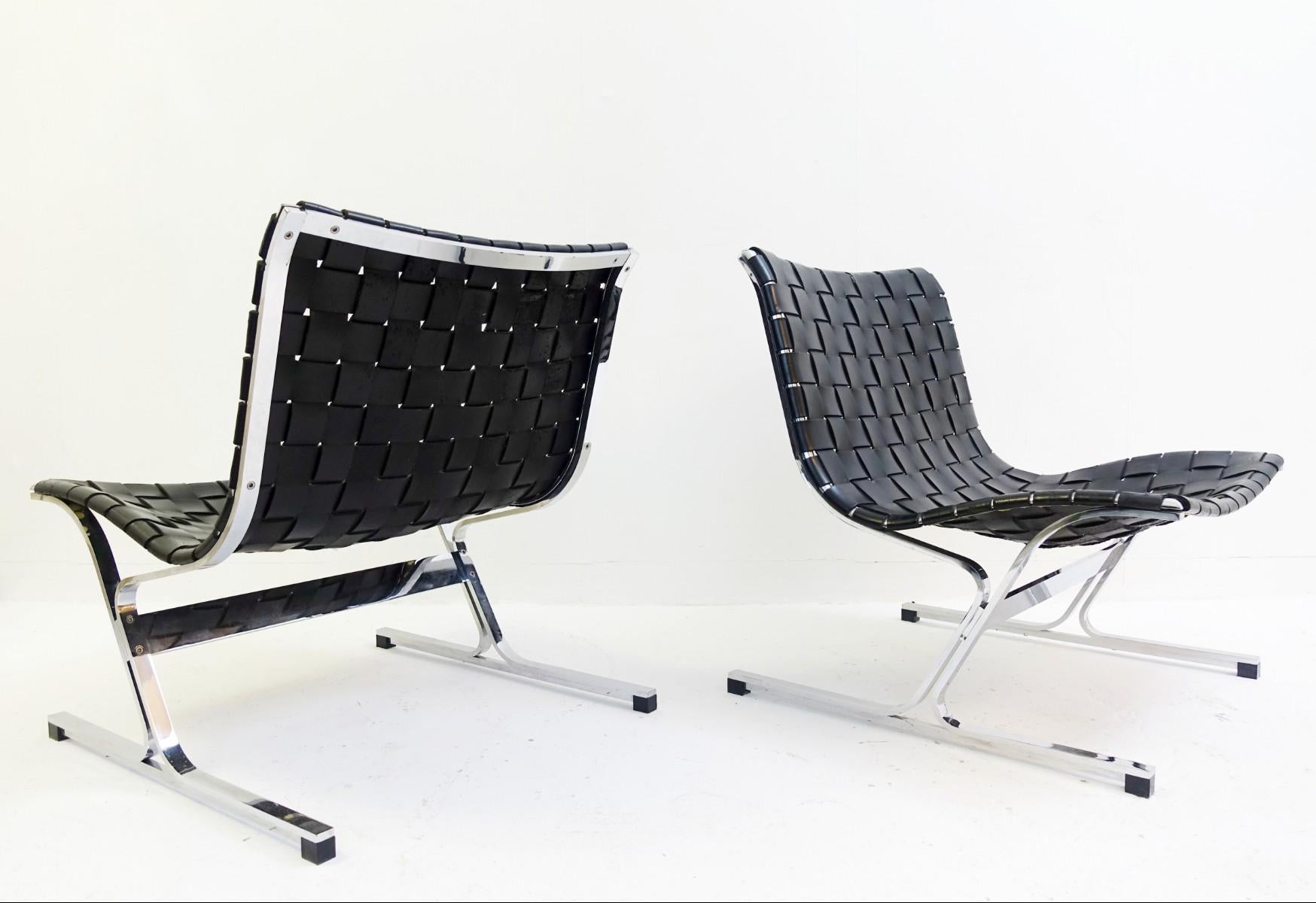 Pair of Ross Littel Luar Lounge Chairs for Icf De Padova, Italy, 1965 1