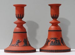 Pair of Rosso Antico Candlesticks, Wedgwood, circa 1820