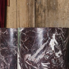 Pair of Rosso Levanto Column Pedestals