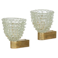 Pair of Rostrato Glass Sconces by Barovier