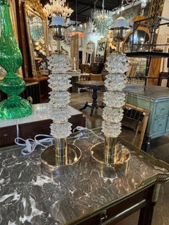 Pair of Rostri Murano Glass Lamps