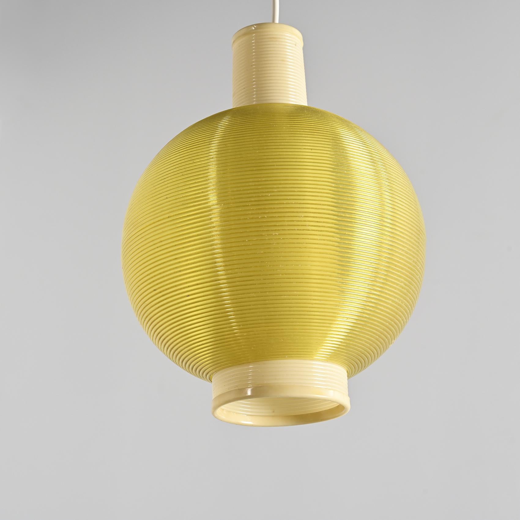 Plastic Pair of Rotaflex Pendant Lights, France circa 1960