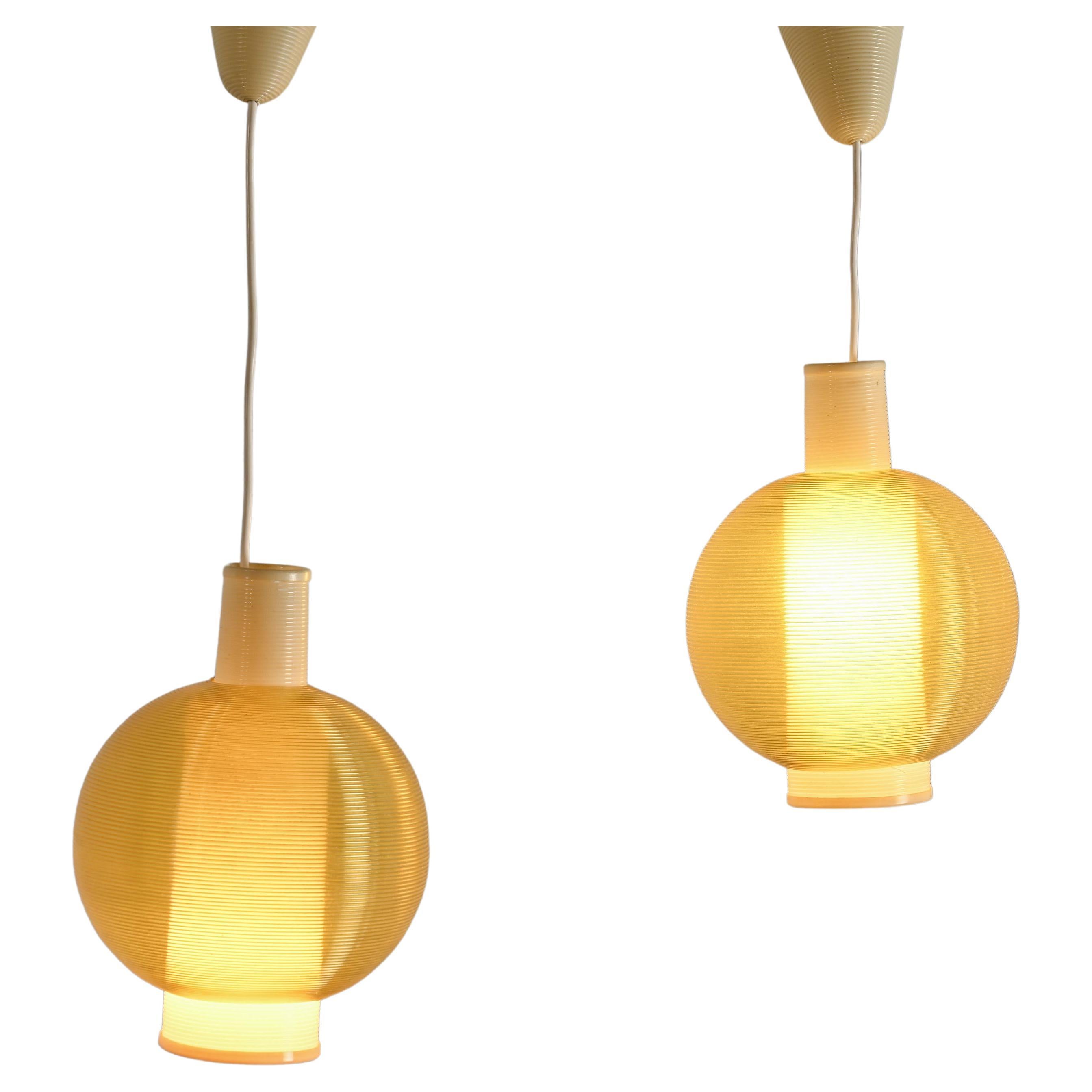 Pair of Rotaflex Pendant Lights, France circa 1960