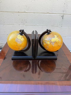 Pair of Rotating Globe Bookends