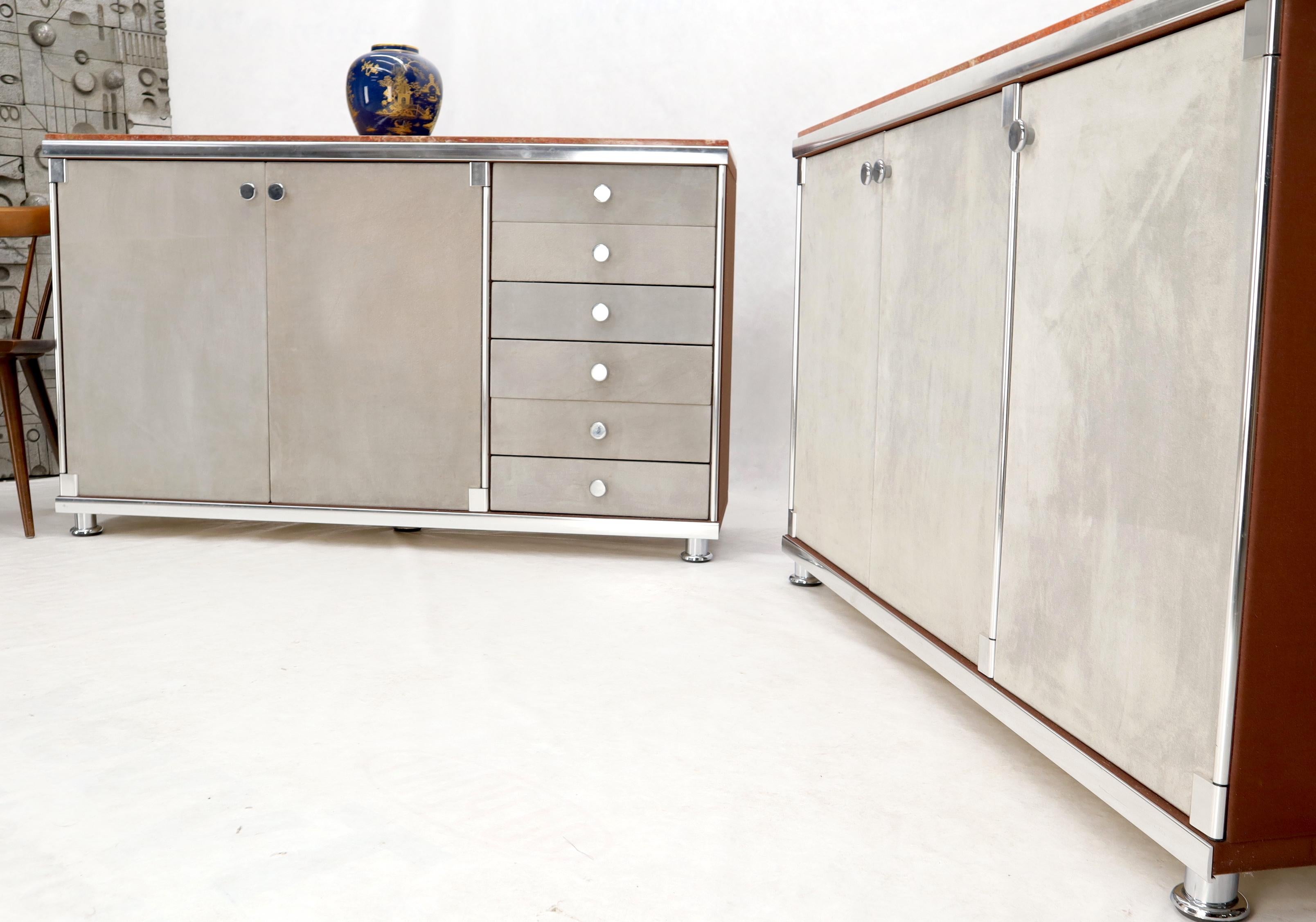 Pair of Rouge Marble Top Guido Faleschini Dressers Chests Cabinets Credenzas For Sale 13