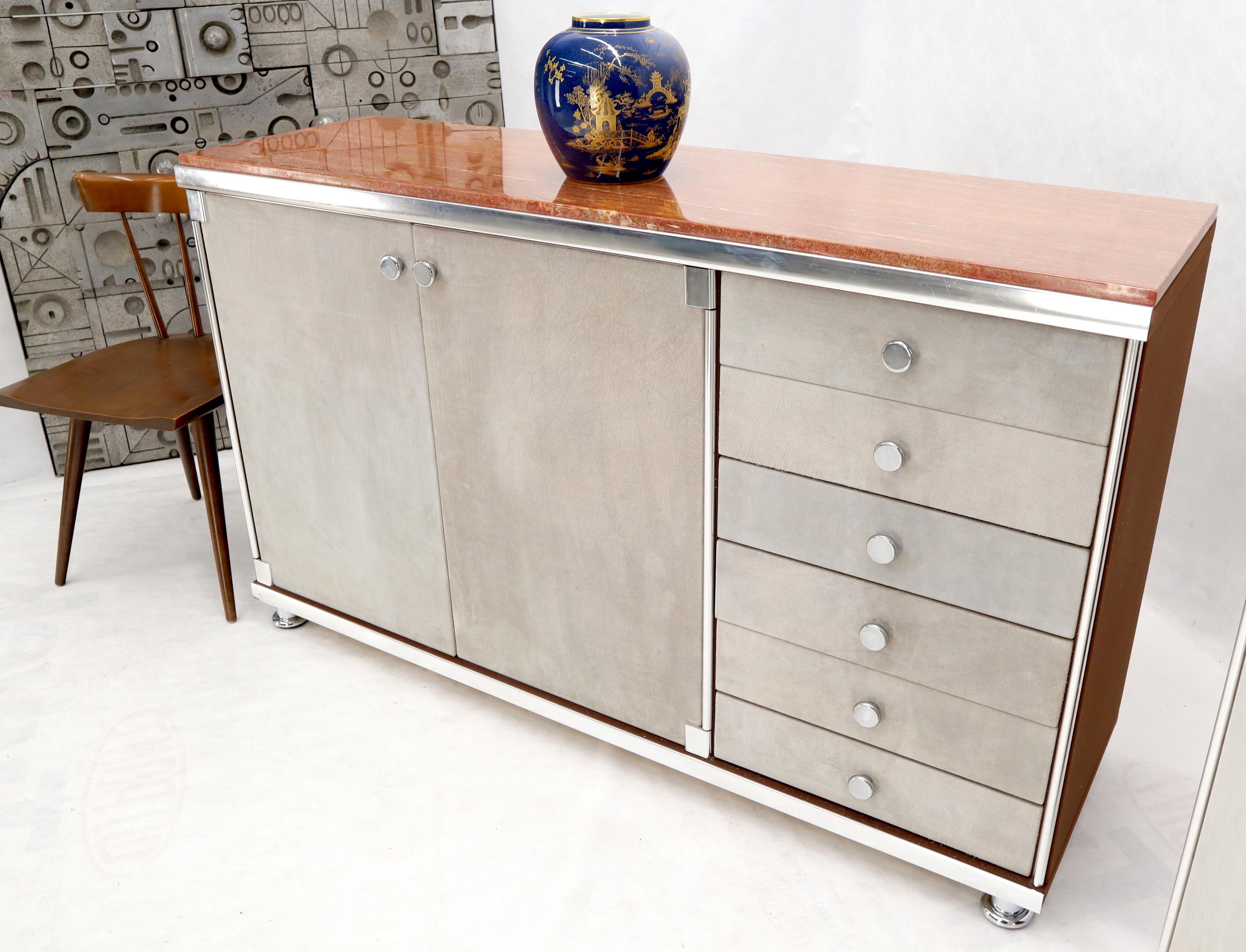 Pair of Rouge Marble Top Guido Faleschini Dressers Chests Cabinets Credenzas For Sale 2