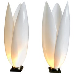Pair of Rougier Designed Acrylic Table Lamps