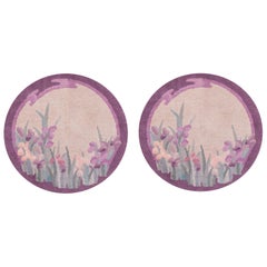 Pair of Round 1920s Chinese Art Deco Carpets ( 2
 -  60 cm)