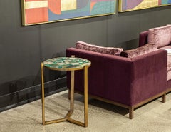 Pair of Round Agate Top Accent Tables