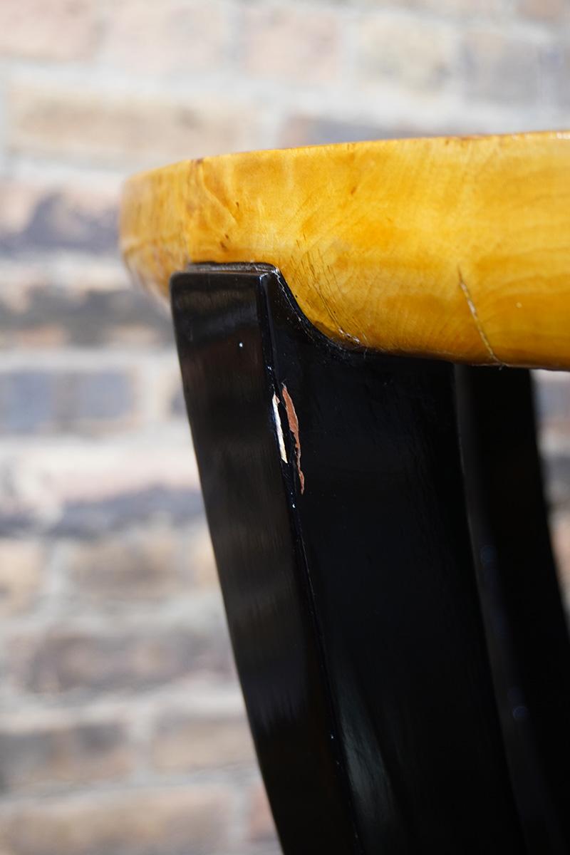 Pair of Round Art Deco  Burlwood and Ebonized Side Tables 3