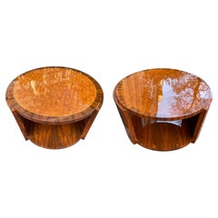 Pair of round Art Deco coffee tables
