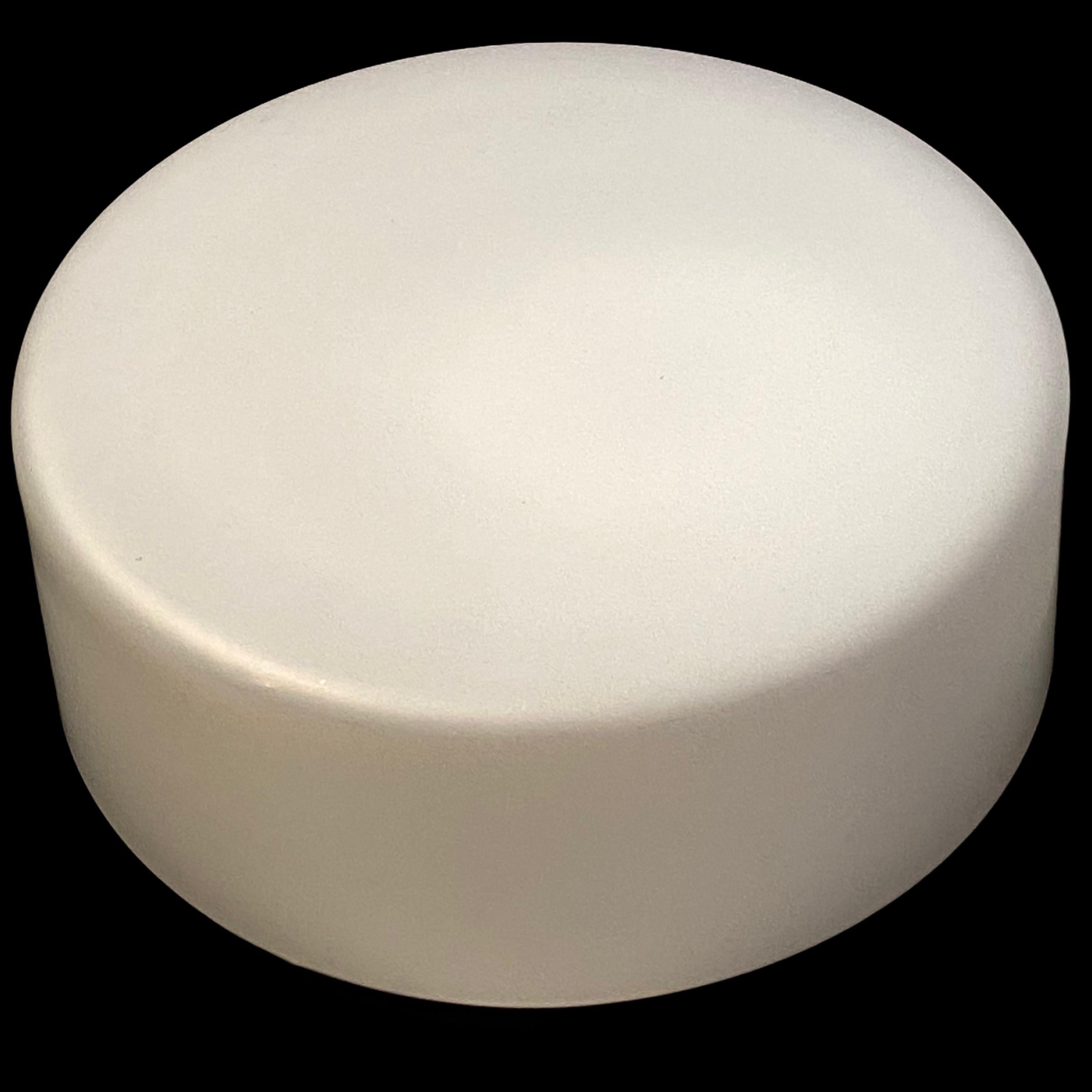 Mid-20th Century Pair of Round Bauhaus Milk Glass Flush Mount Lights by RZB Leuchten, 1960s