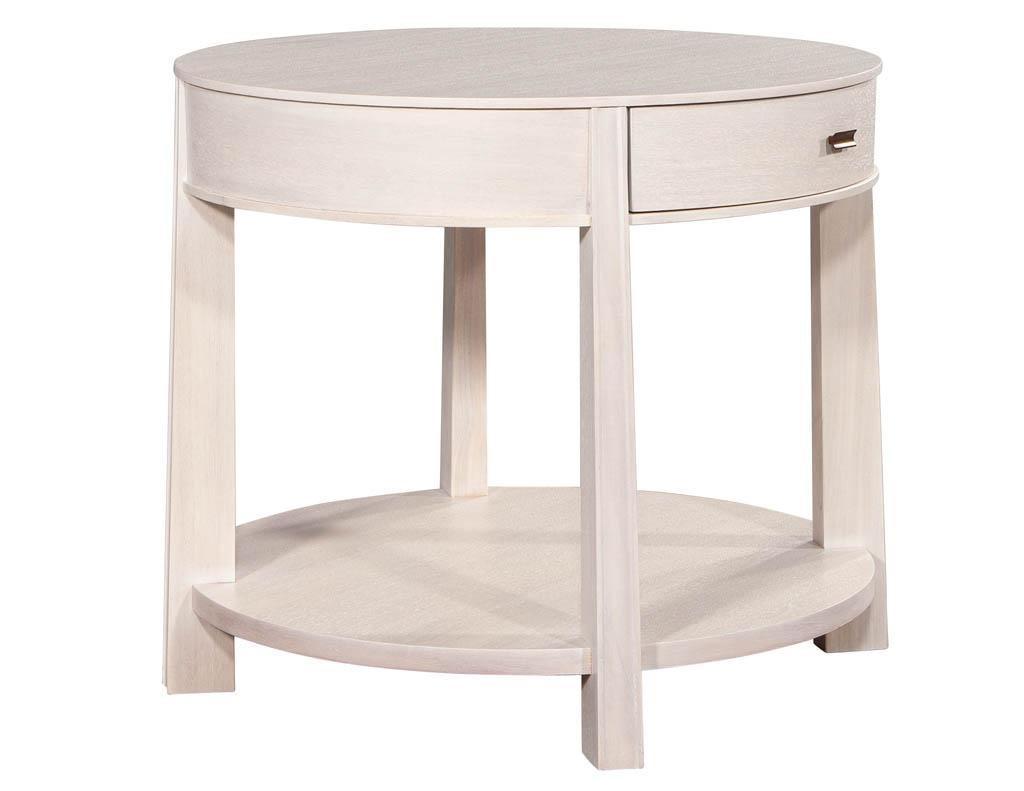 Pair of Round Bleached Side Tables by Barbara Barry 2