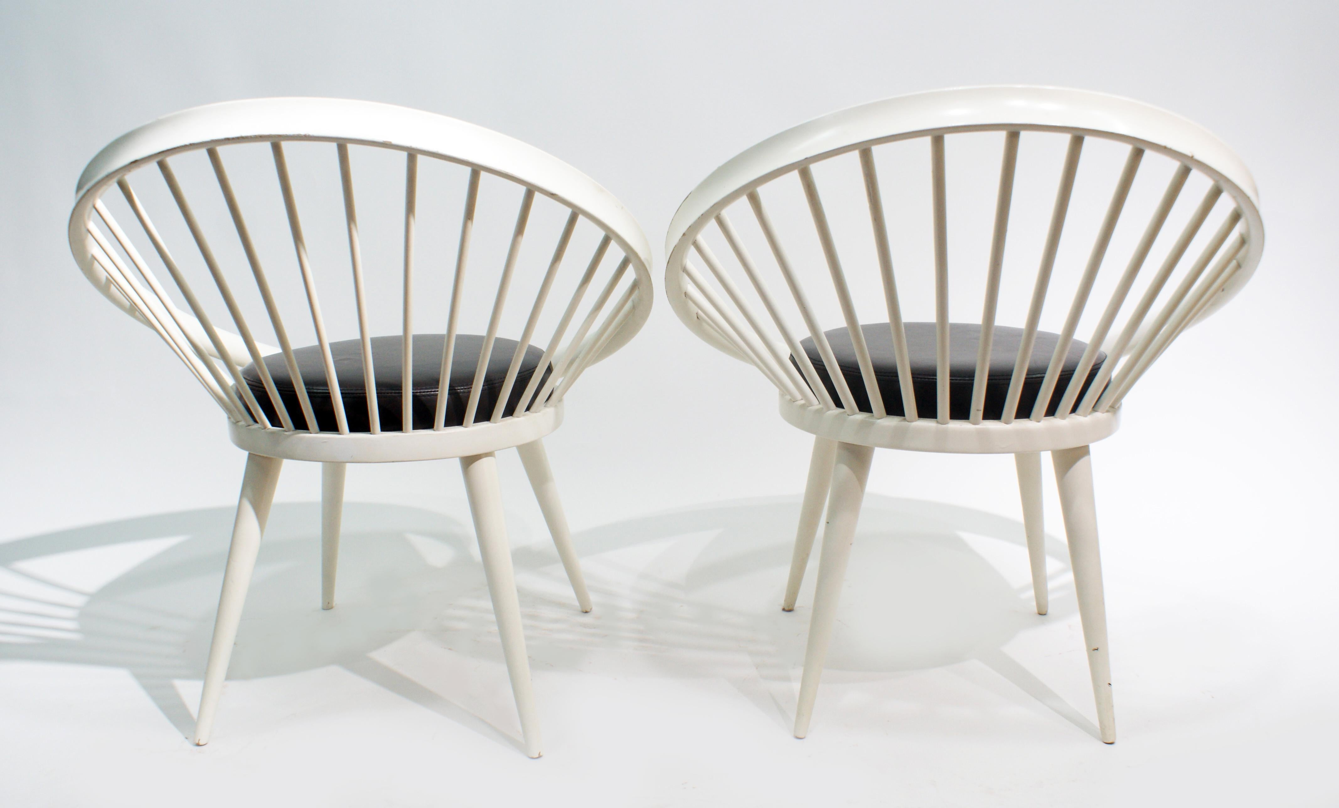 Swedish Pair of Round Chair by Yngve Ekstrom, 1960 For Sale