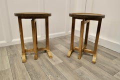 Pair of Round Chinoiserie Folding Side Tables