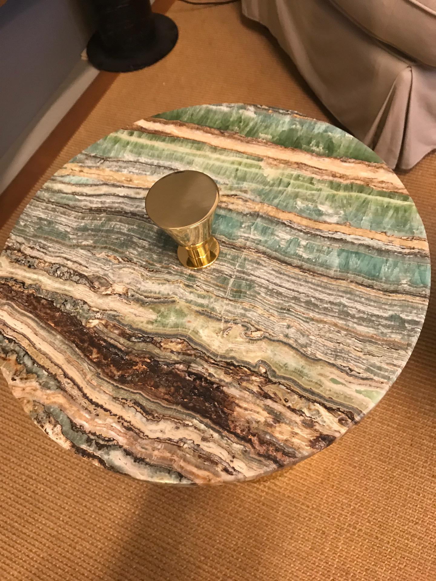 green onyx side table